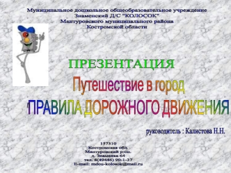 Муниципальное дошкольное общеобразовательное учреждение 
Знаменский Д/С 