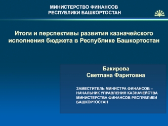 Итоги и перспективы развития казначейского исполнения бюджета в Республике Башкортостан