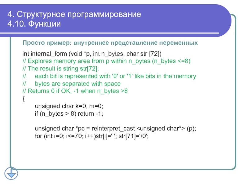 Значение переменной int. Представление переменной byte. 