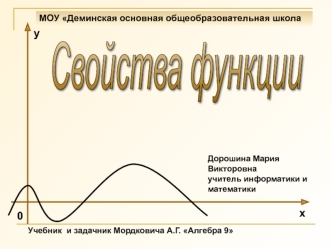 Свойства функции