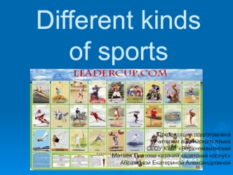 Different kinds of sports