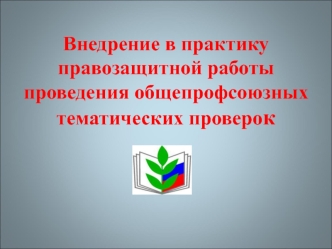 Внедрение в практику правозащитной работы проведения общепрофсоюзных тематических проверок