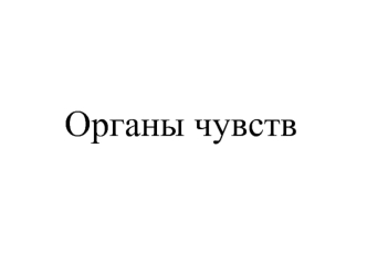 Органы чувств