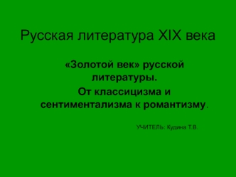 Русская литература XIX века