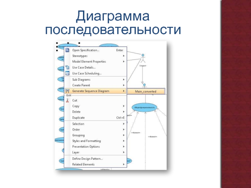 Основная последовательность. Диаграмма последовательности библиотека. Технология open Specification.