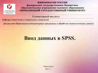 Ввод данных в SPSS