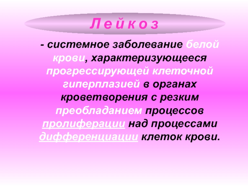 Патология белой крови презентация