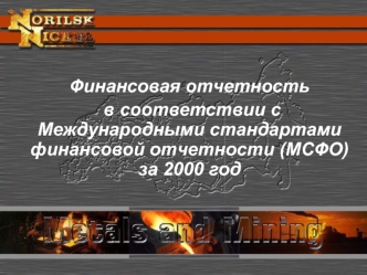 Финансовая отчетность
 в соответствии с Международными стандартами финансовой отчетности (МСФО) за 2000 год