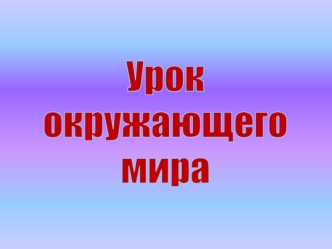 Урок 
окружающего 
мира