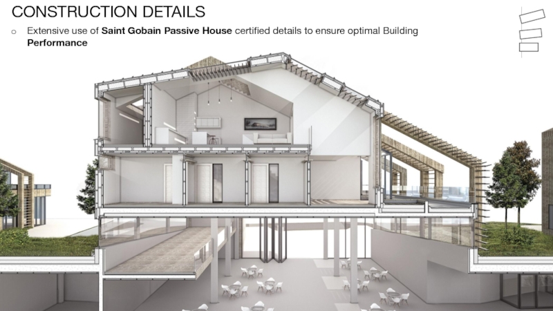 CONSTRUCTION DETAILSExtensive use of Saint Gobain Passive House certified details to ensure optimal Building Performance