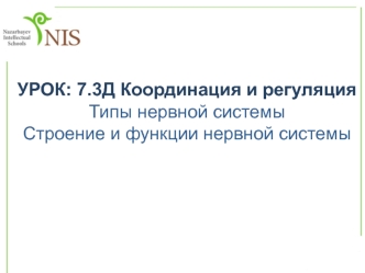 Координация и регуляция. Типы нервной системы. Строение и функции нервной системы