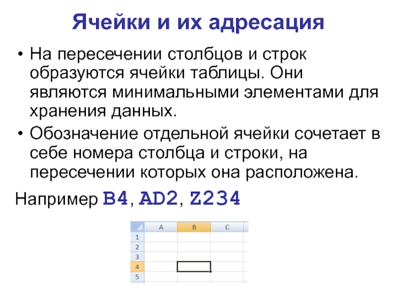 Ячейка таблицы перевод. Что такое ячейки и их адресация. Ячейка таблицы. Ячейка электронной таблицы обозначается. Пересечение строки и столбца.