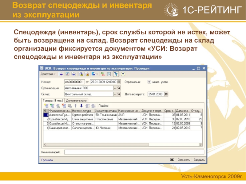 Спецодежда при увольнении. Учет инвентаря на складах предприятия. Документ при возврате спецодежды. Учет спецодежды на складе документы. Возврат спецодежды из эксплуатации.