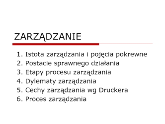 Istota zarządzania