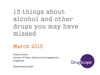 15 things about alcohol and other drugs you may have missed

March 2015