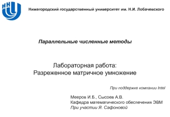 Лабораторная работа:Разреженное матричное умножение