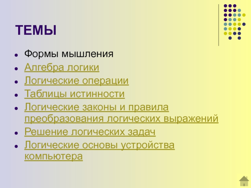 Реферат по логике. Формы мышления. Алгебра логики. В языке права нормативные принципы логики.