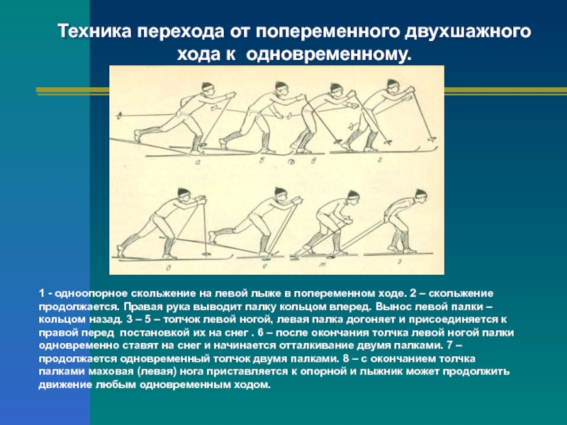 На какой картинке изображен попеременный двухшажный ход