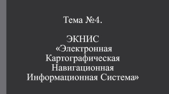 Электронные картографические навигационные информационные системы. (Тема 4)