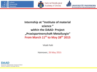 Internship at institute of material science