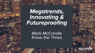 Megatrends,Innovating & Futureproofing

Mark McCrindle
Know the Times