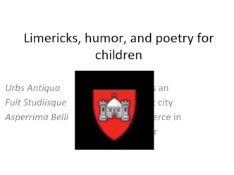 Limericks, humor, and poetry for children