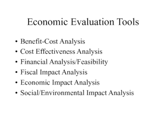 Economic Evaluation Tools