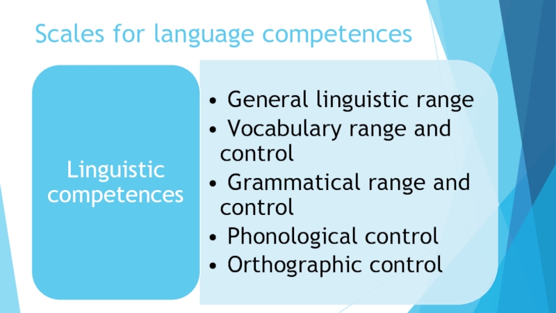 Scales for language competences