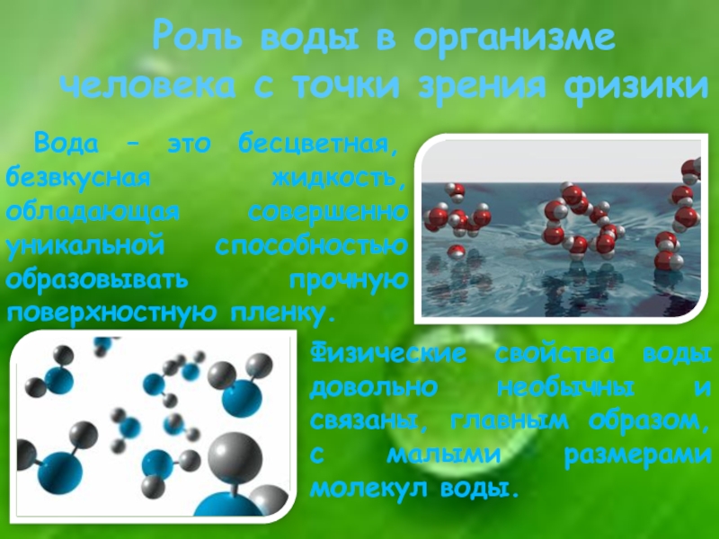 Реферат: Особенность химического состава природных вод. Внутренняя структура молекул воды. Физические сво