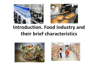 Introduction. Food industry and their brief characteristics