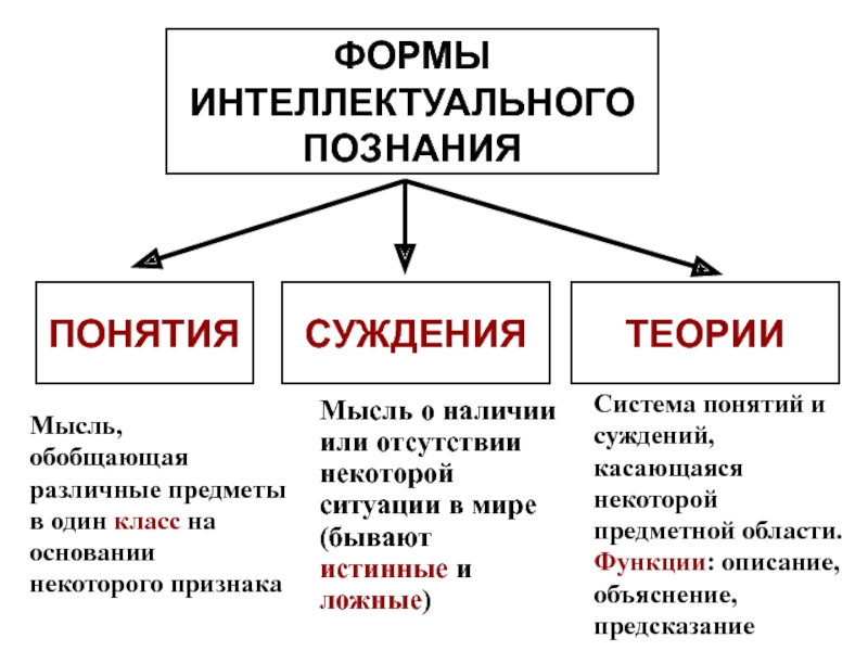 Теория суждений. Основные понятия познания. Интеллектуальность познания. Теоретической познание формы понятие суждение. Научное познание понятие и суждение.