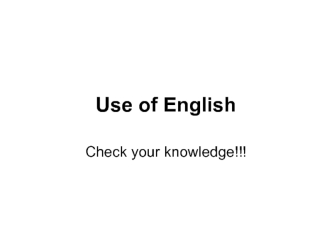 Use of English