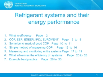 Refrigerant systems and their energy performance