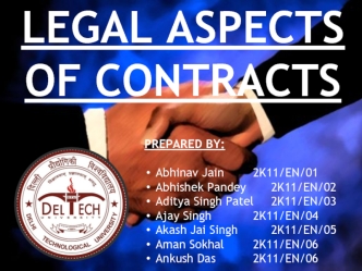 LEGAL ASPECTS OF CONTRACTS