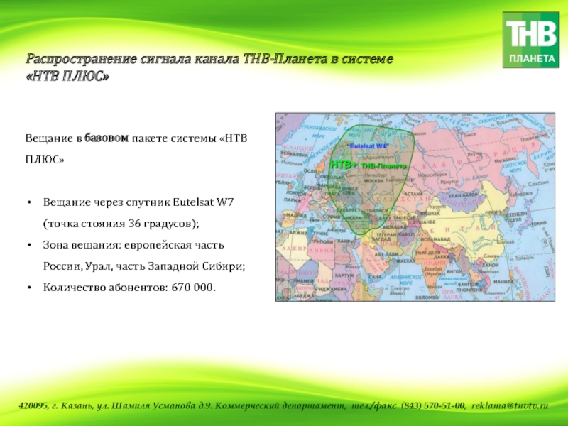 Карта покрытия нтв плюс