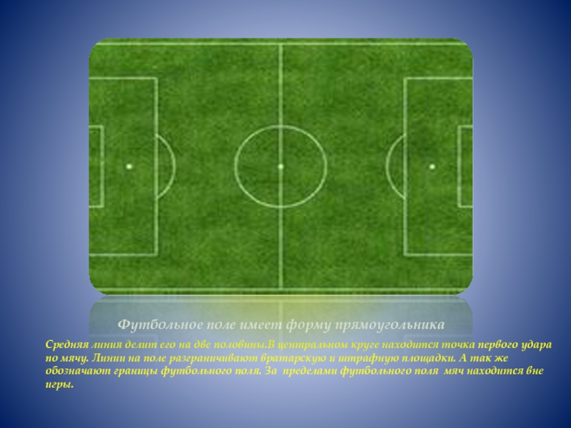 Футбольное поле имеет форму прямоугольника