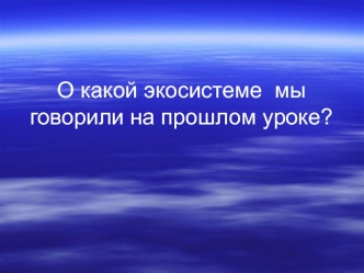 О какой экосистеме  мы говорили на прошлом уроке?