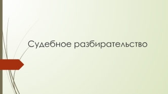 Судебное разбирательство