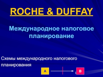 ROCHE & DUFFAYМеждународное налоговое планирование