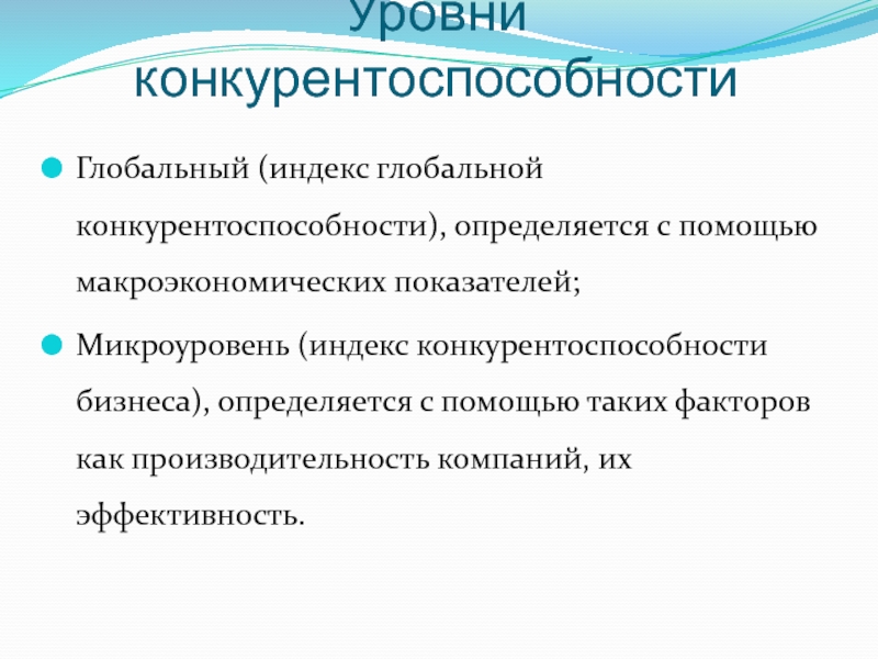 Индекс глобальной конкурентоспособности презентация