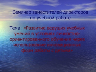 Семинар заместителей директоров по учебной работе