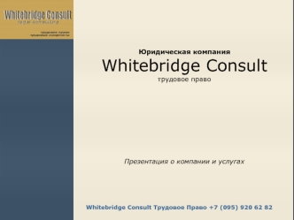 Юридическая компания
Whitebridge Consult
трудовое право