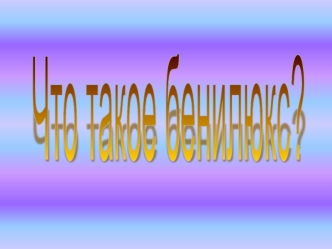 Что такое бенилюкс?