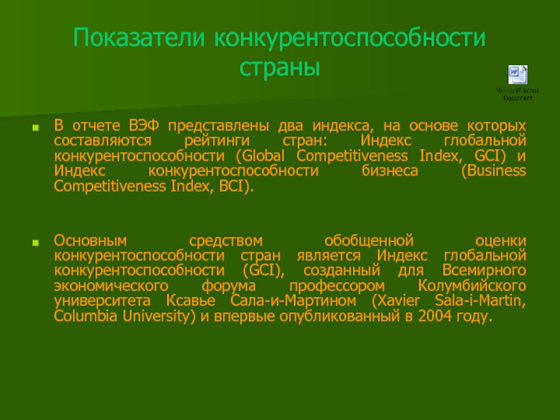 Конкурентоспособность стран презентация