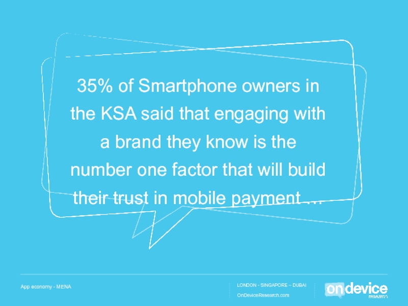 35% of Smartphone owners in the KSA said that engaging with a brand they know is the