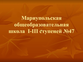 Мариупольская общеобразовательная школа  I-III ступеней №47