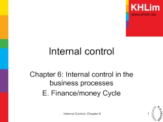 Internal control and deontology - Chapter 6 E. Finance Cycle