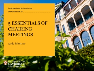 5 ESSENTIALS OFCHAIRING MEETINGS