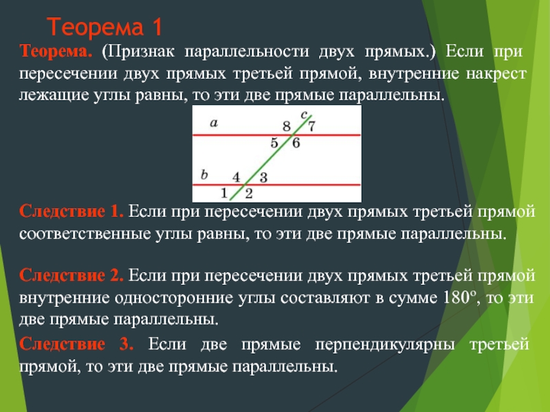 Если при пересечении двух прямых третьей