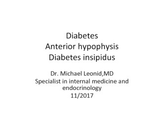 Diabetes Anterior hypophysis Diabetes insipidus